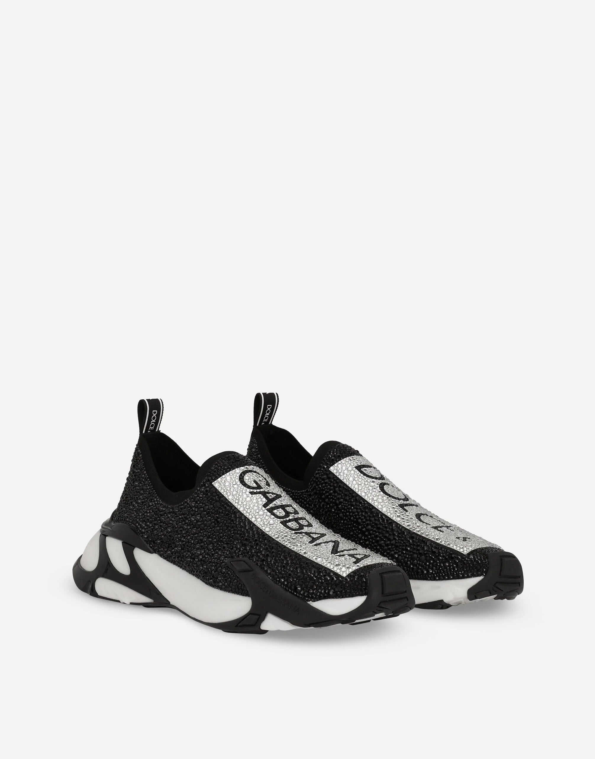 Fast sneakers with fusible rhinestones