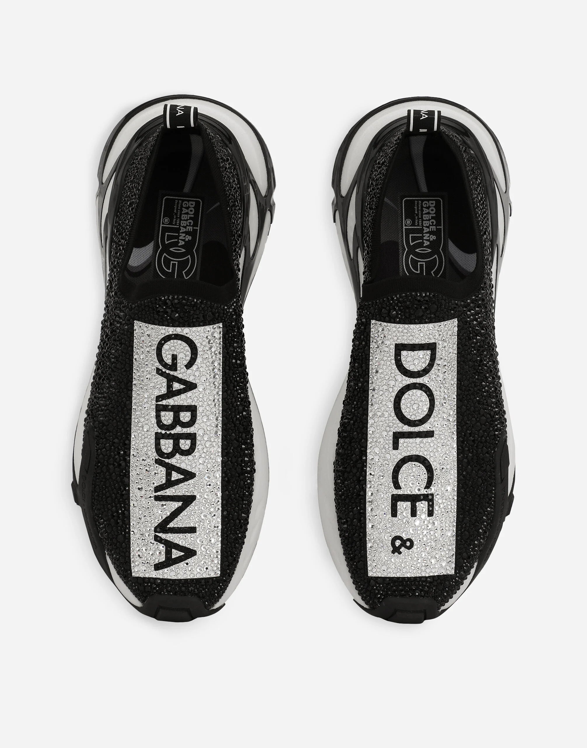 Fast sneakers with fusible rhinestones