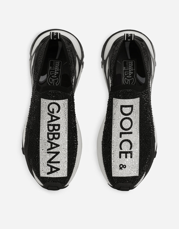 Fast sneakers with fusible rhinestones